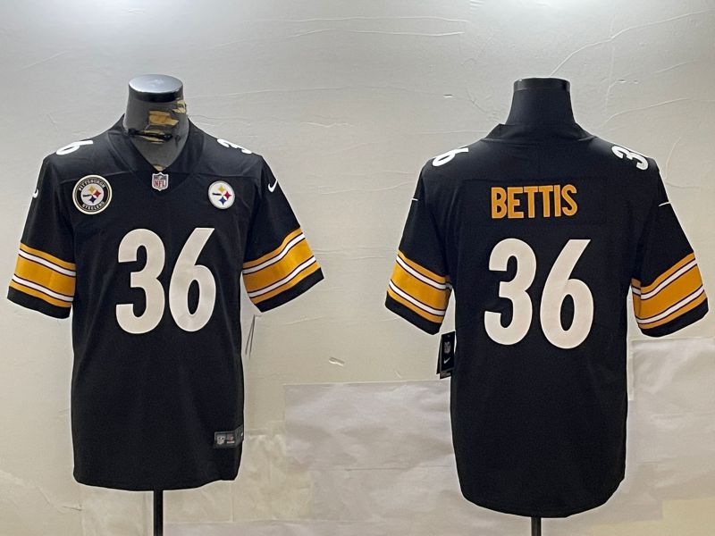 Men Pittsburgh Steelers 36 Bettis Black 2024 Nike Limited NFL Jersey style 2